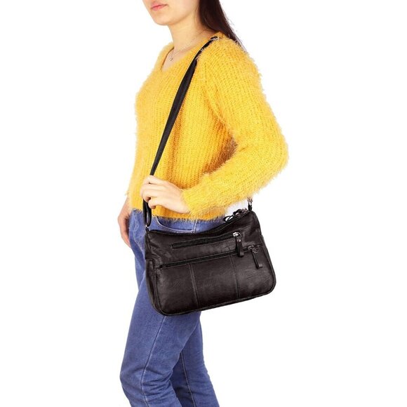 🆕Volganik Rock PU Leather Shoulder Bag Women Brown Soft Pocketbooks Purse - Picture 2 of 7